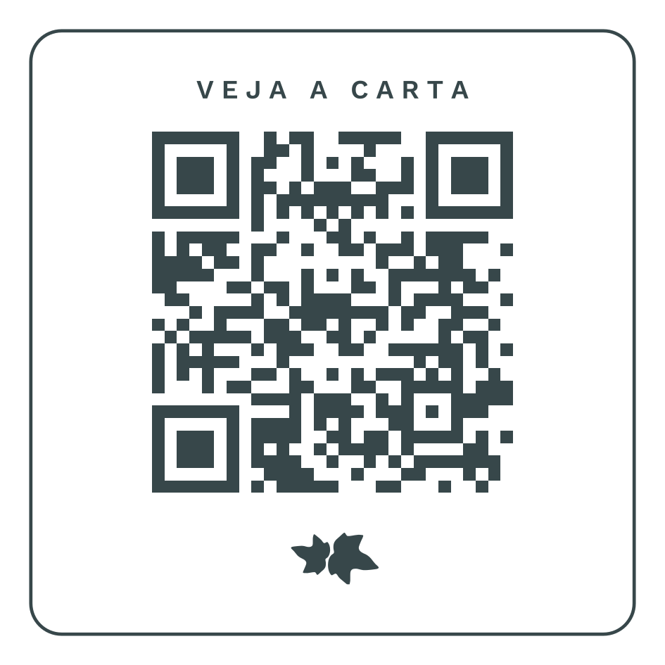 Placa de mesa do Natura Caffé com código QR que abre a carta digital